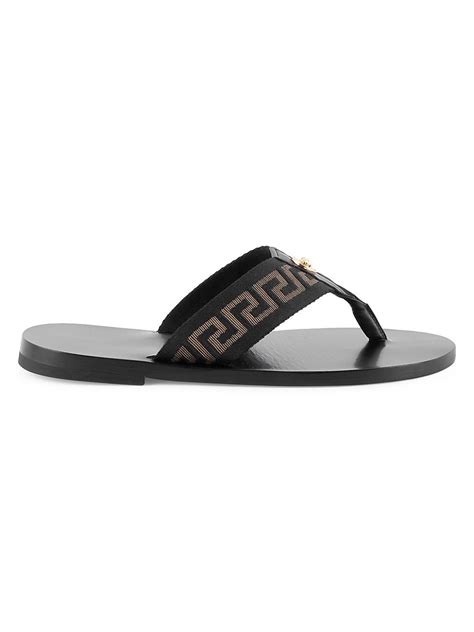 versace nastro logo leather sandals|Versace Nastro Logo Leather Sandals In Nero Oro .